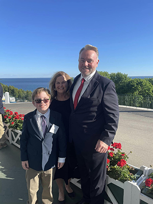 Joe McGill pictured with his wife, Lauren, and son, William, at the Great Lakes Legal Conference on Mackinac Island this summer. Joe McGill pictured with his wife, Lauren, and son, William, at the Great Lakes Legal Conference on Mackinac Island this summer.