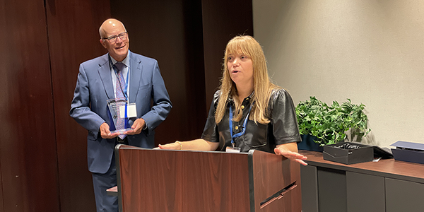 Access to Justice Award recipient Wendy Richards and MSBF President Craig Lubben. Access to Justice Award recipient Wendy Richards and MSBF President Craig Lubben.