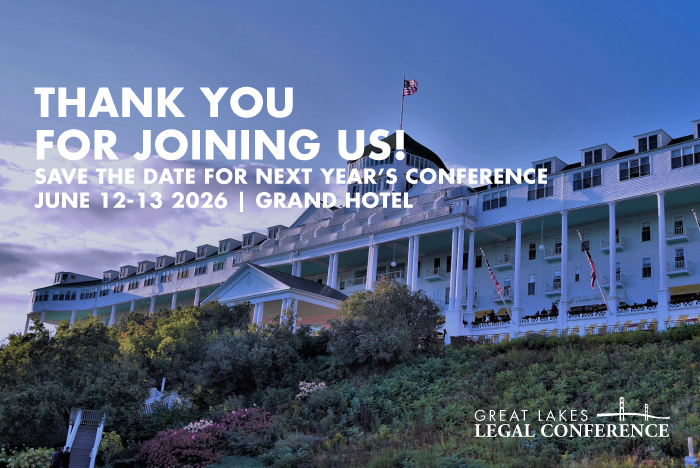 Great Lakes Legal Conference 2026 - Save the Date Banner