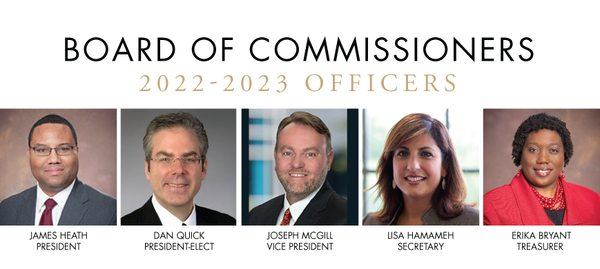 SBM Board of Commissioners - 2022-2023 Officers Banner