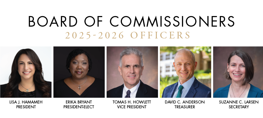 Board of Commissioners - 2025-2026 Officers Board of Commissioners - 2025-2026 Officers banner