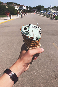 Image of ice cream enjoyed on Mackinac Island
